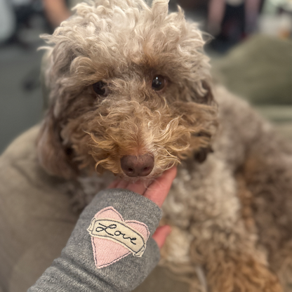 Light Grey with Soft Pink Heart